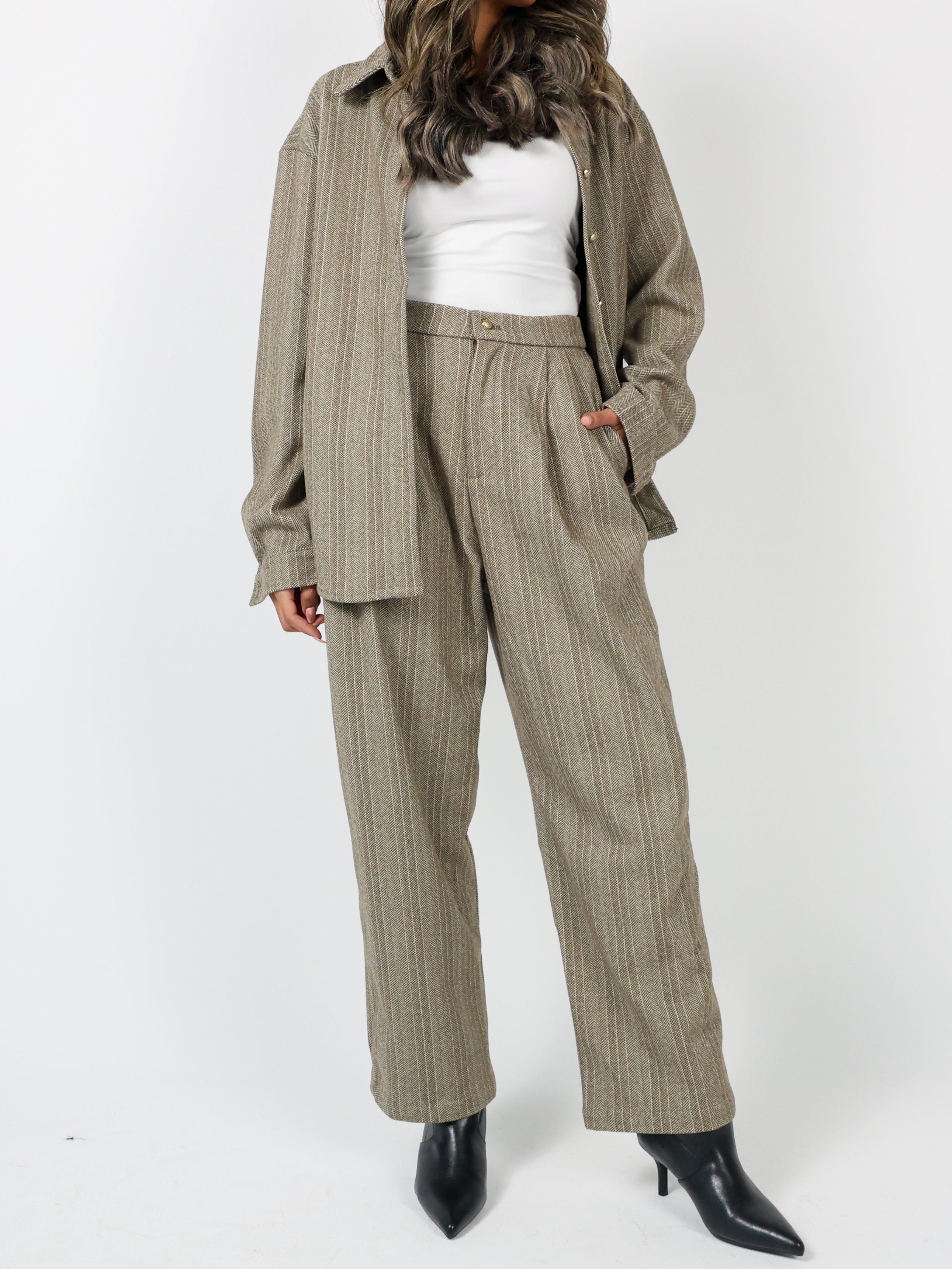 Striped Wool-blend Set