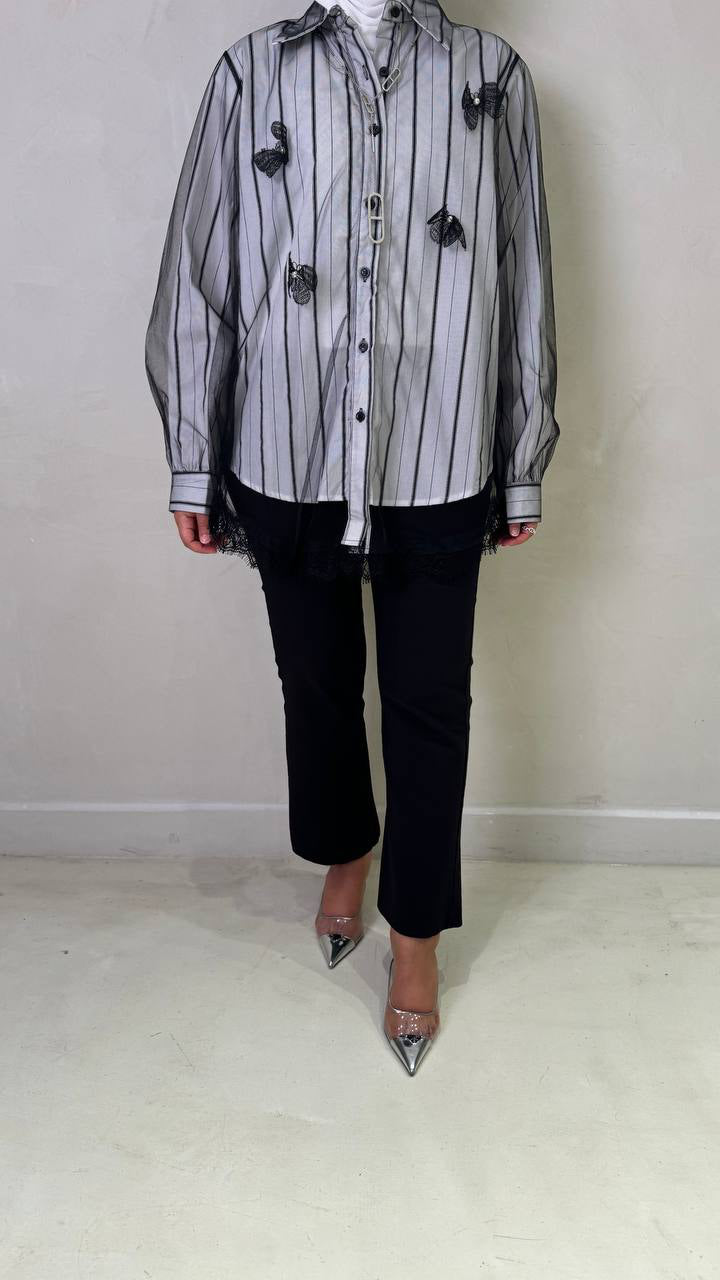 Stripe with Overlay Shirt